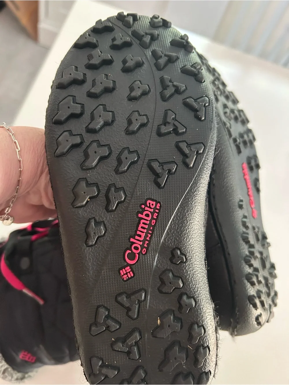Columbia Black and Pink Winter Lace Up Boots